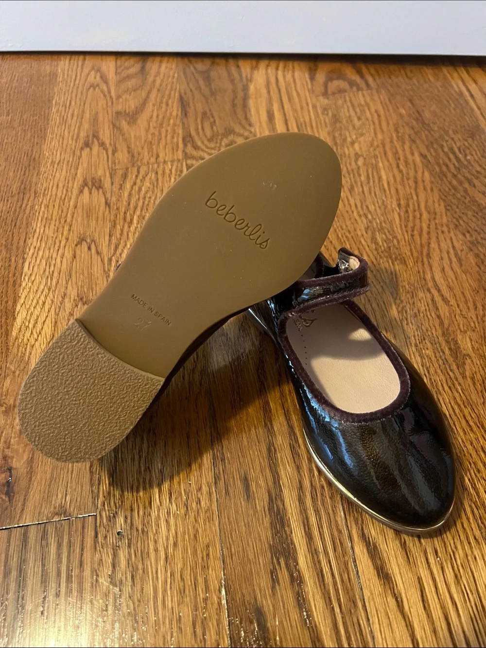 Toddler Girls Black Patent Mary Jane Dress Shoes with Strap
